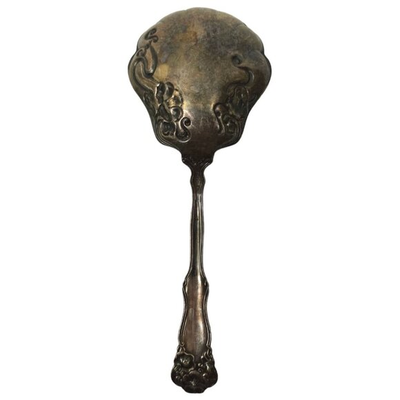 Wm Rogers 12 Art Nouveau Shell Berry Spoon Silver Plate Circa 1904 Antique - Picture 2 of 10